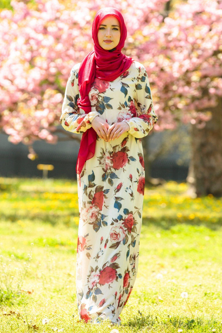 Floral Drawstring Maxi Dress-CLEARANCE