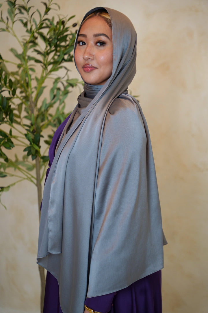 Grey Shimmer Hijab Head Scarf#2