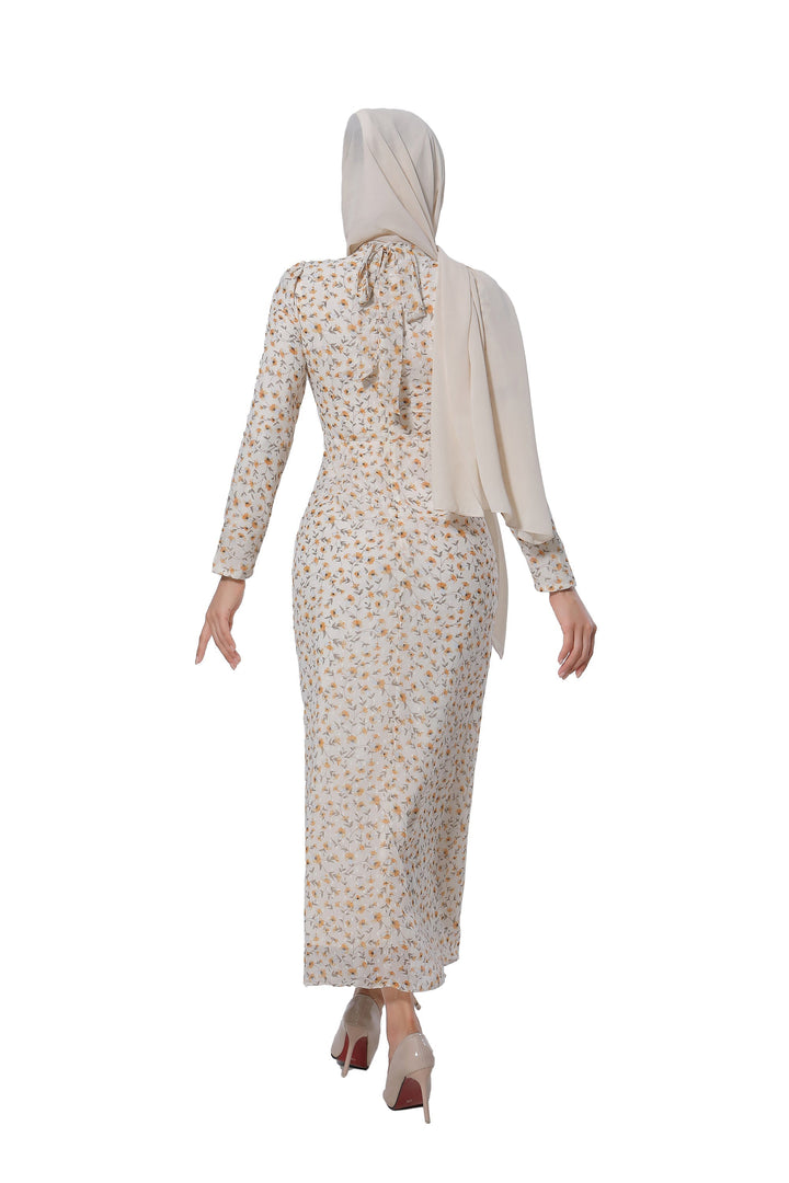 Hello Yellow Daisy Ruched Floral Long Sleeve Maxi Dress-CLEARANCE