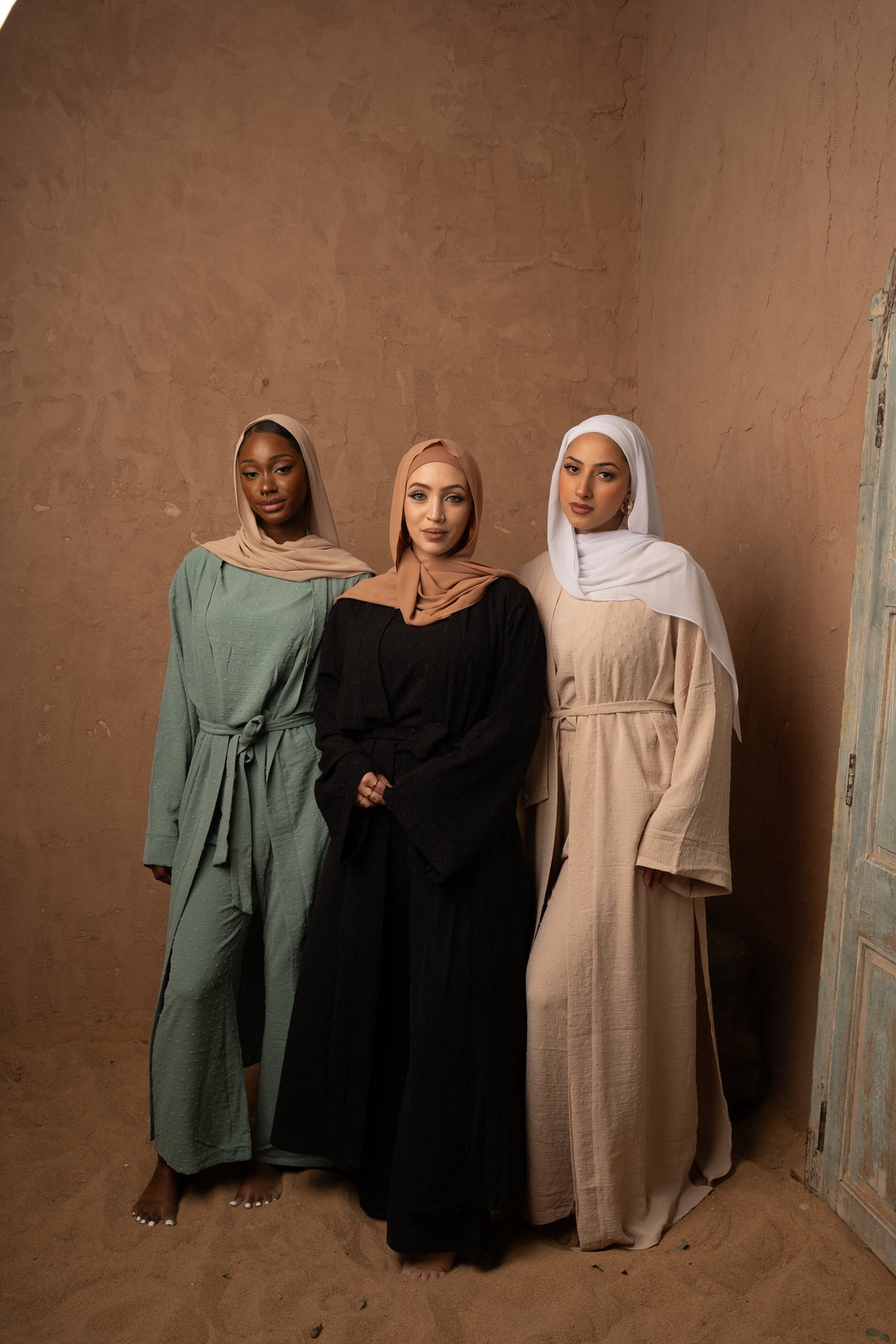 Urban Modesty - Ivory Four Piece Pants Abaya set