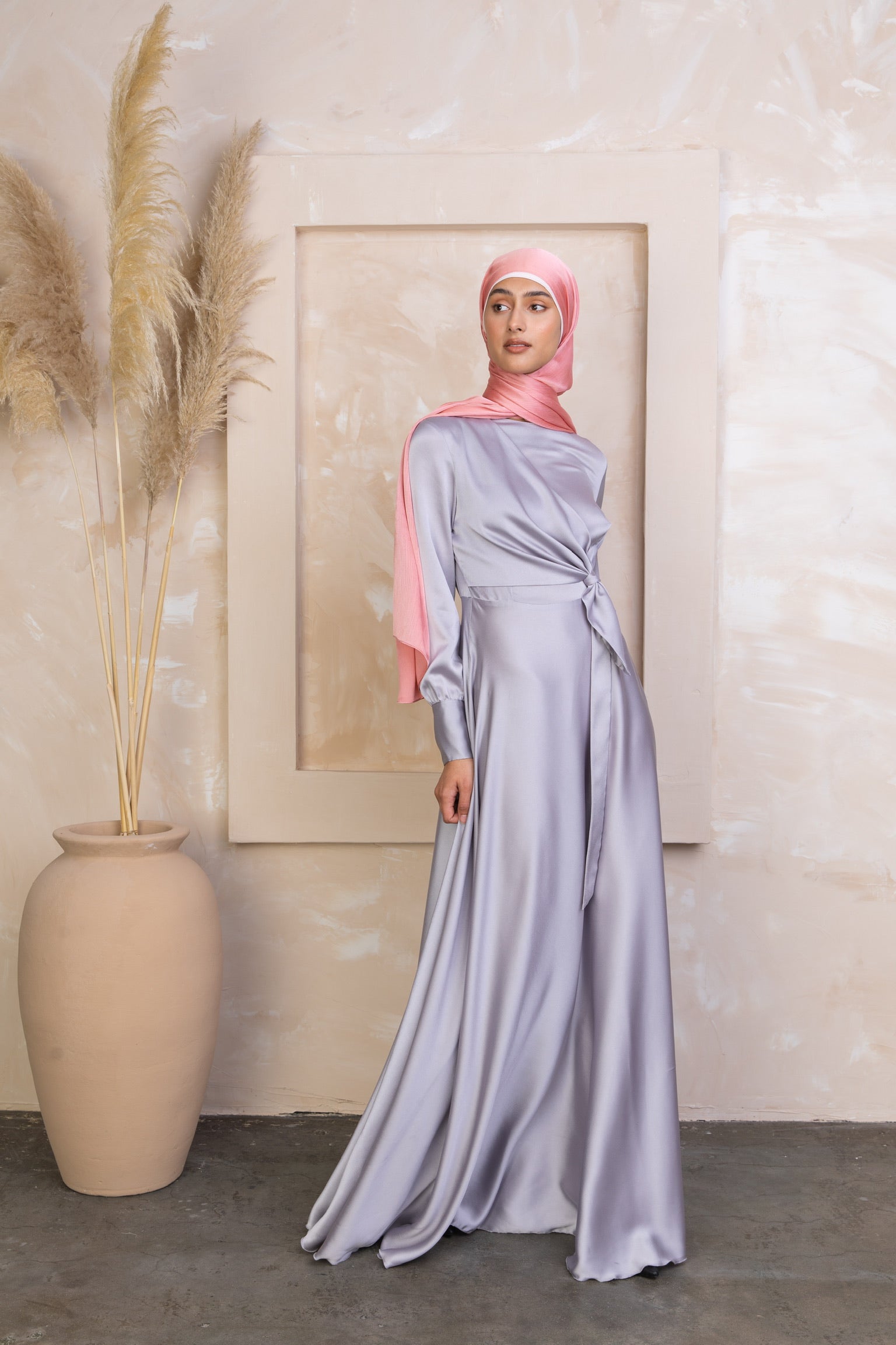 Lavender Satin Dress Design by KANIKA MITTAL at Pernia's Pop Up Shop 2024