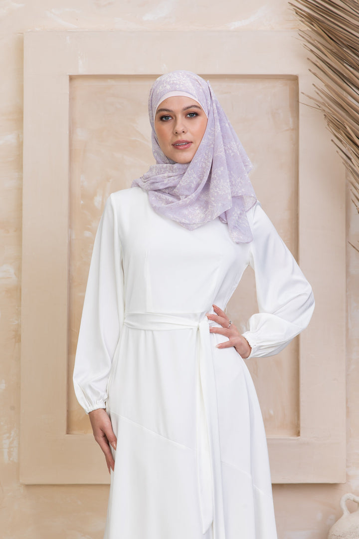 Urban Modesty - Lavender Floral Print Chiffon Hijab