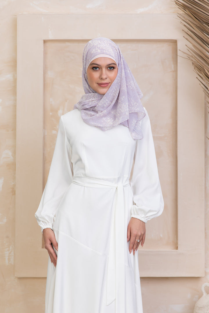 Urban Modesty - Lavender Floral Print Chiffon Hijab