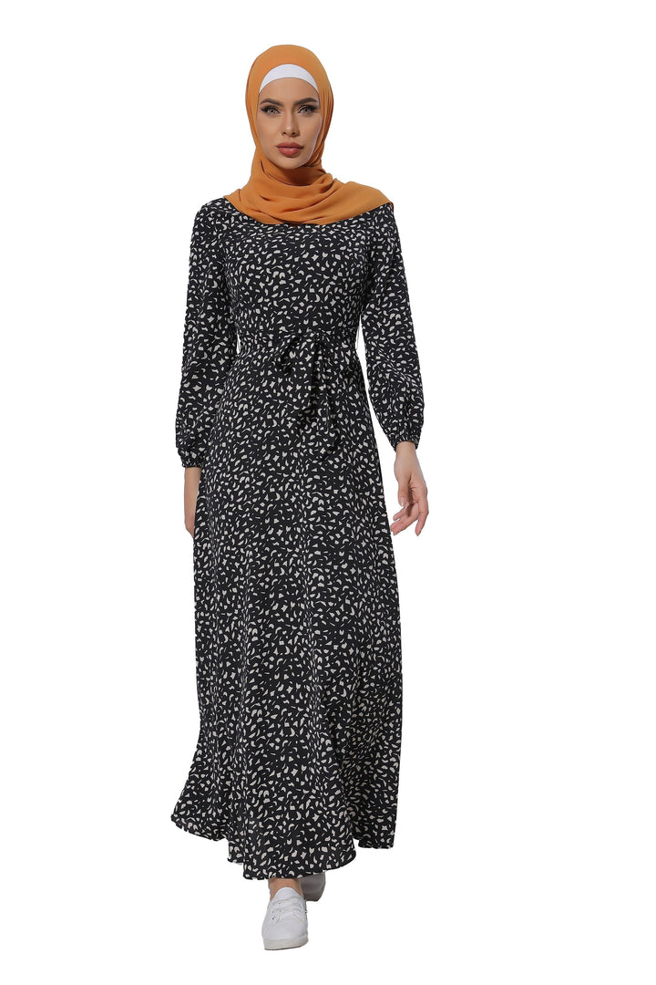 Leopard Print Long Sleeve Maxi Dress CLEARANCE