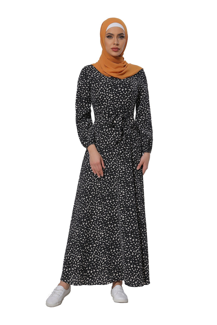 Urban Modesty - Leopard Print Long Sleeve Maxi Dress (More Colors Available)