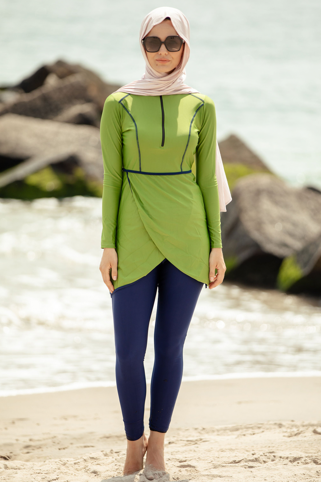 Urban Modesty - Lime Green 3 Piece Modest Swimsuit