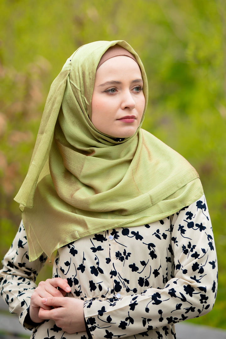 Urban Modesty - Lime Green Shimmer Hijab Head Scarf