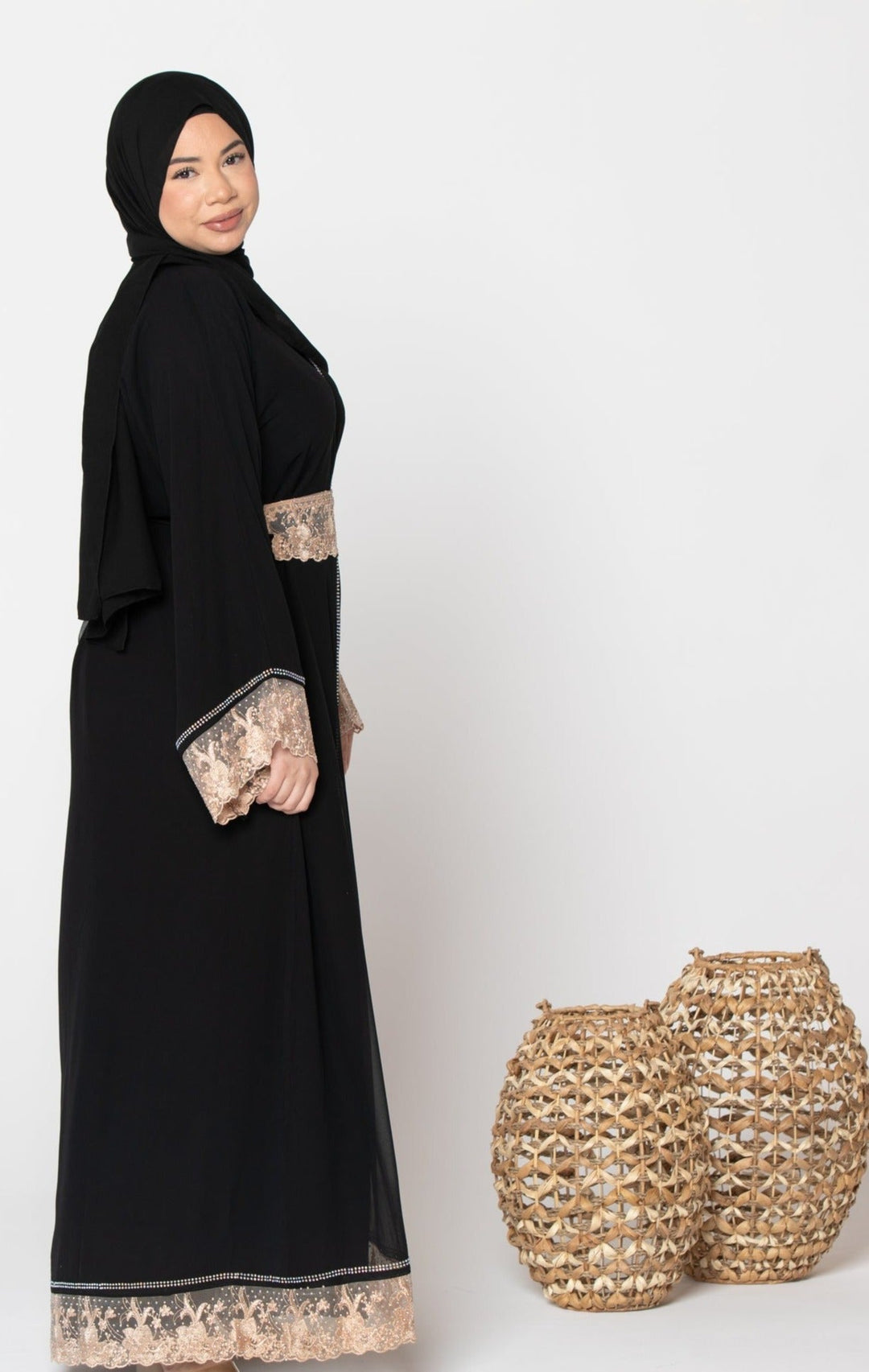 Urban Modesty - Love Lace Kimono Abaya-CLEARANCE