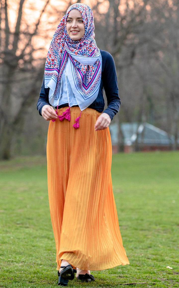 Urban Modesty - Marigold Pleated Chiffon Maxi Skirt