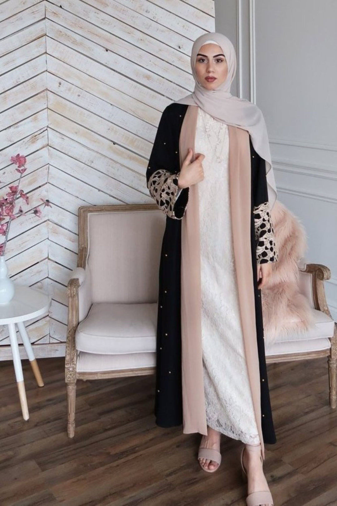 Urban Modesty - Maryam Pearl Open Front Abaya
