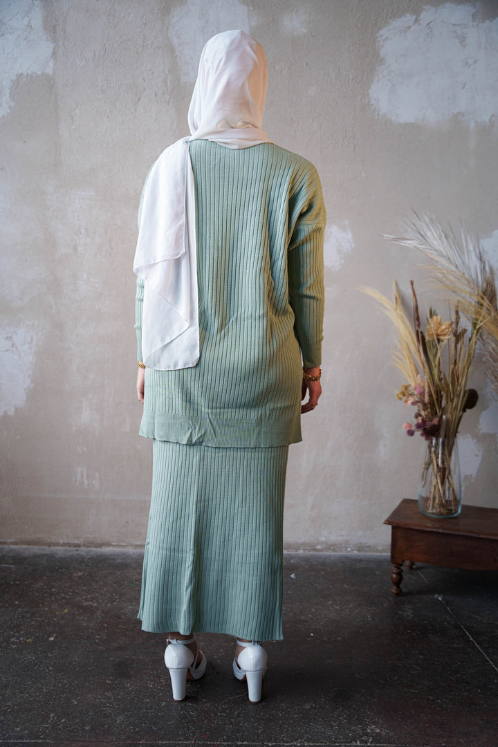 Urban Modesty - Mint Sweater & Skirt Set