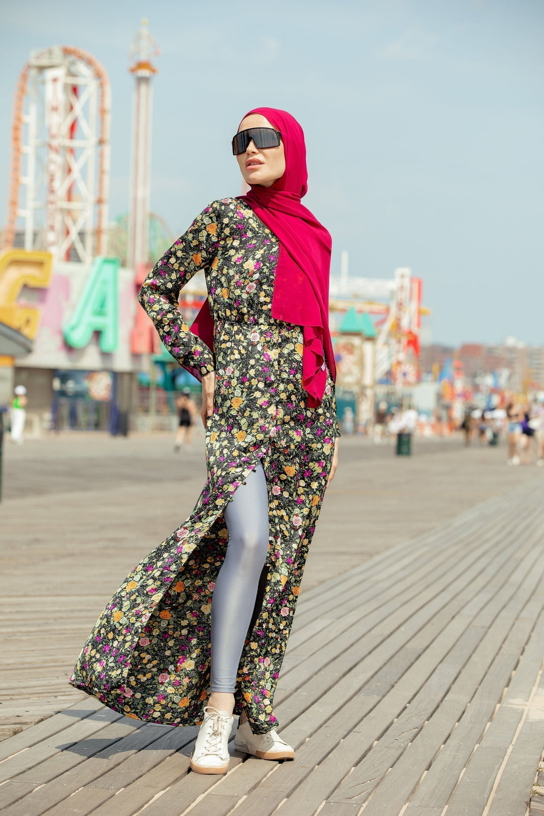 Urban Modesty - Multi Floral Non Sheer Maxi Cardigan