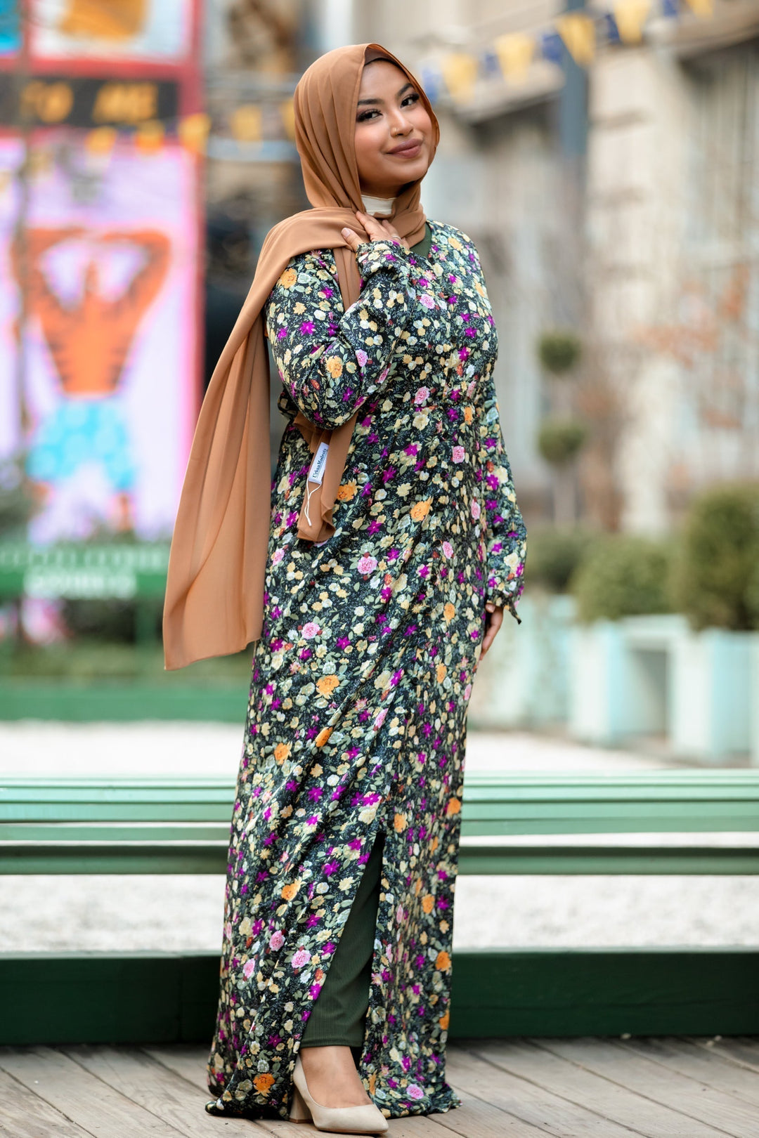 Urban Modesty - Multi Floral Non Sheer Maxi Cardigan