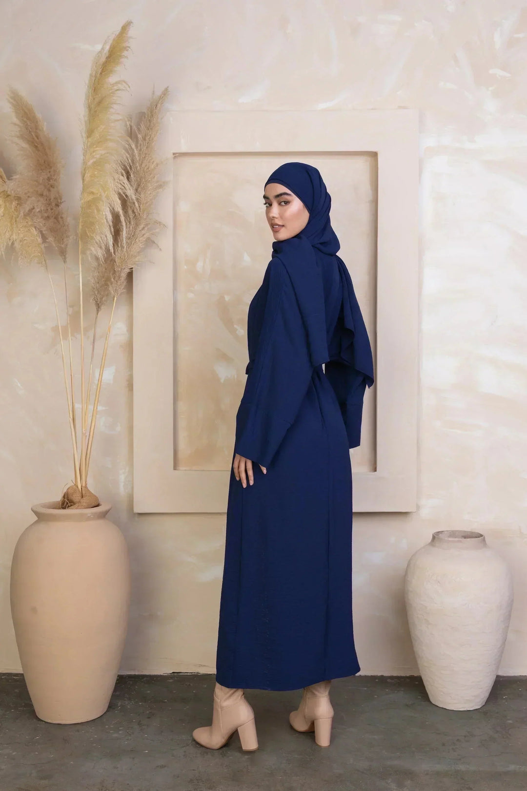 Urban Modesty - Navy Four Piece Open Abaya Set