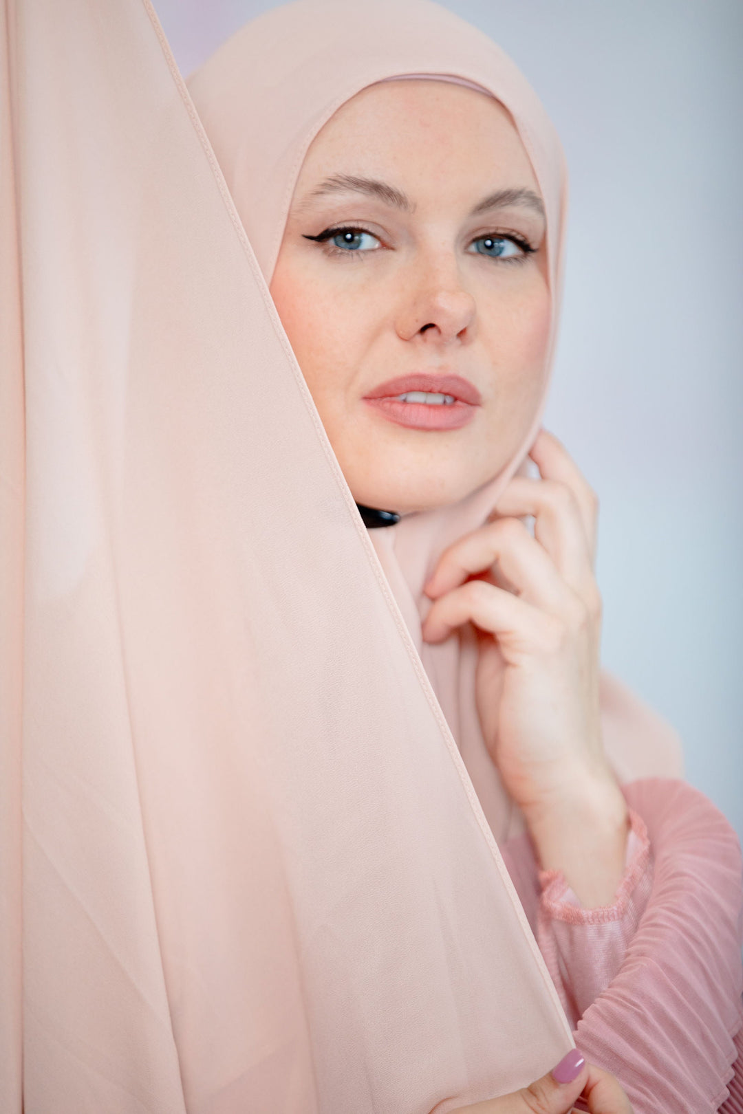 Urban Modesty - Pink Nude Chiffon Hijab