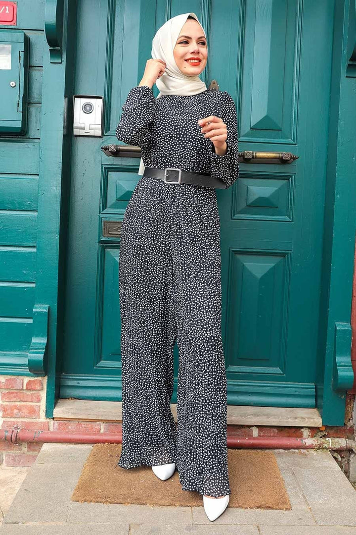 Urban Modesty - Polka Dots Pleated Jumpsuit- CLEARANCE