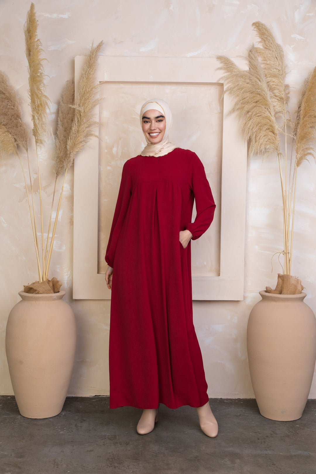 Urban Modesty - Red Sheath Abaya Maxi Dress