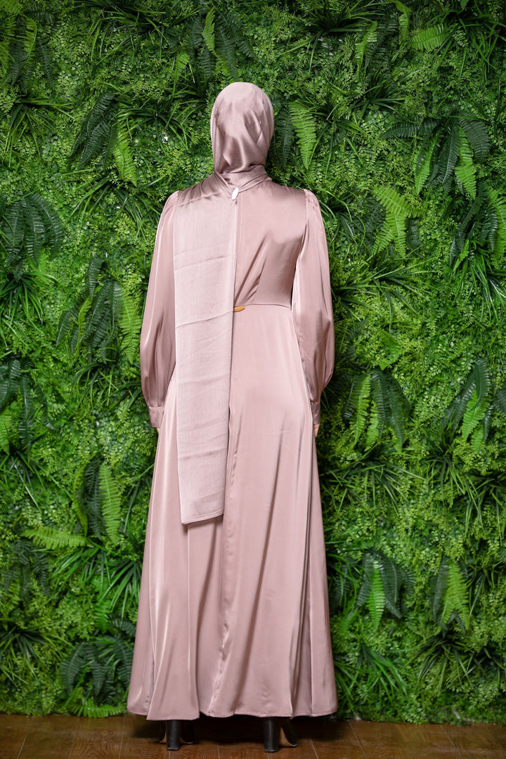 Urban Modesty - Rose Gold Satin Maxi Dress-CLEARANCE
