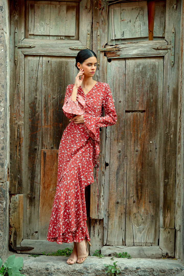 Urban Modesty - Ruffle Wrap Maxi Dress