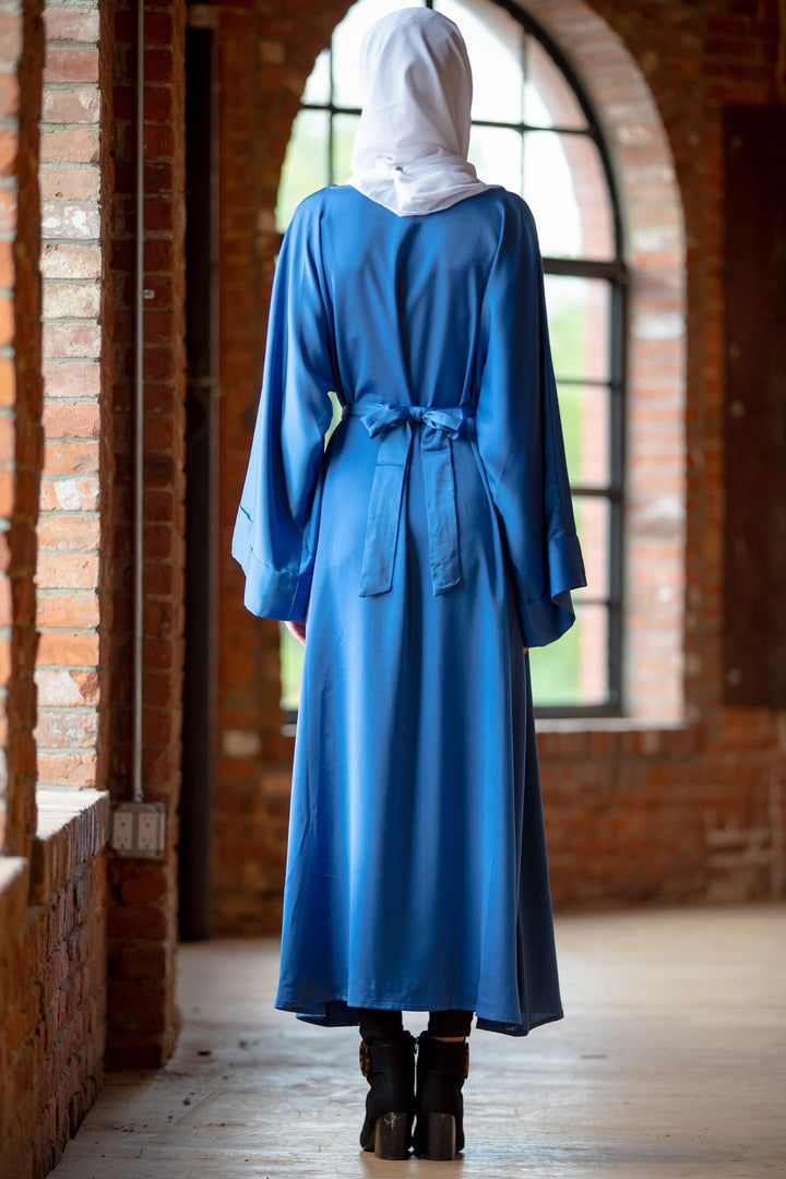Urban Modesty - Satin Kimono Sleeves Maxi Abaya Dress-CLEARANCE