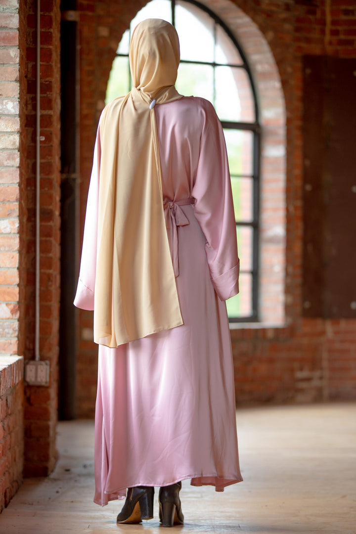 Urban Modesty - Satin Kimono Sleeves Maxi Abaya Dress-CLEARANCE