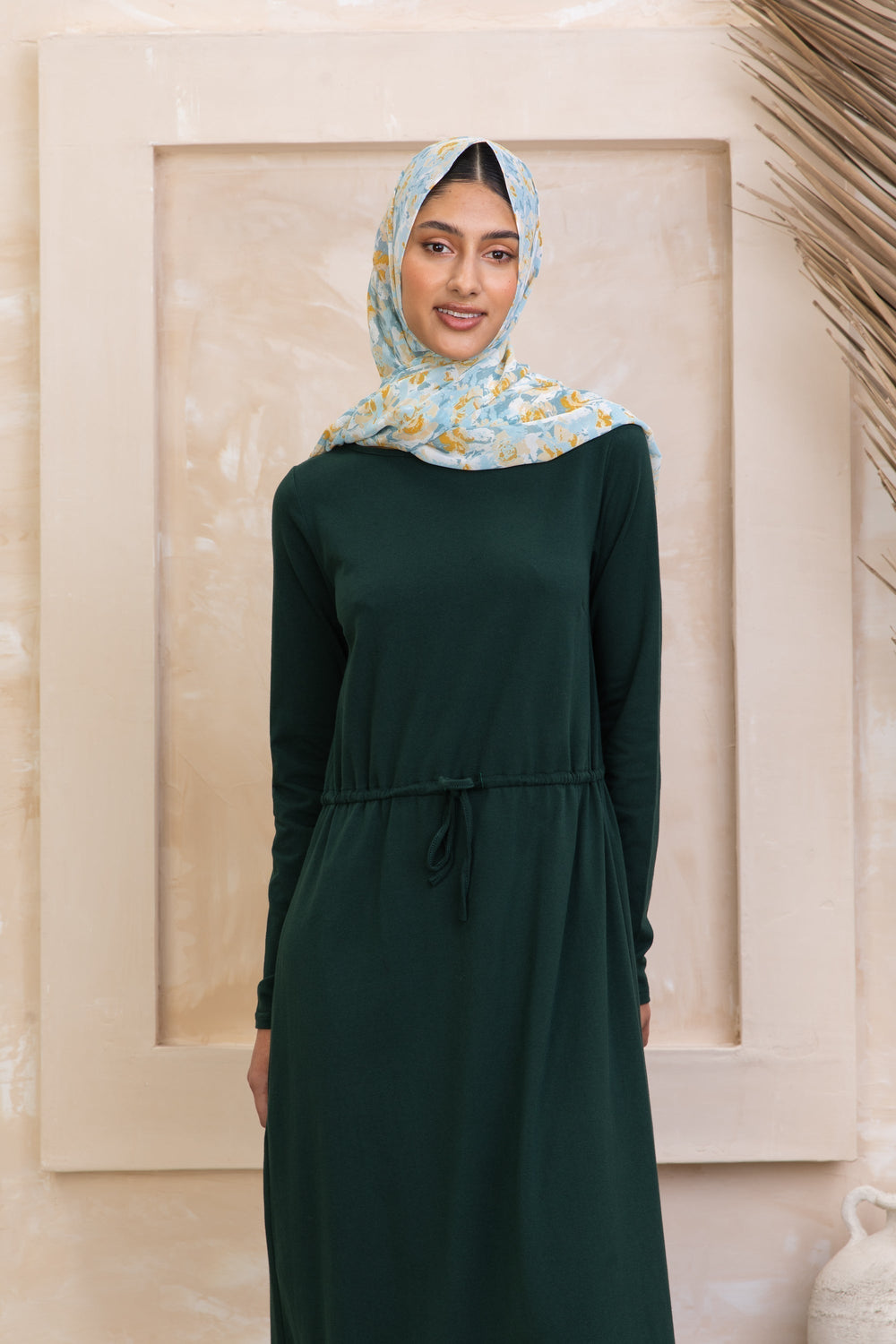 Urban Modesty - Sky Blue Mustard Floral Print Chiffon Hijab