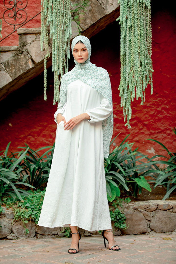 Urban Modesty - White Sheath Abaya Maxi Dress