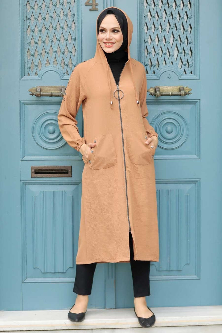 Urban Modesty - Zipped LongLine Jacket