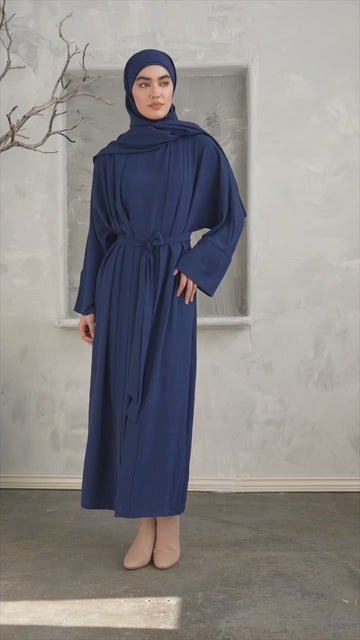 Navy Four Piece Open Abaya Set – Urban Modesty