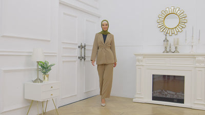 Taupe Jacket and Pants Suit